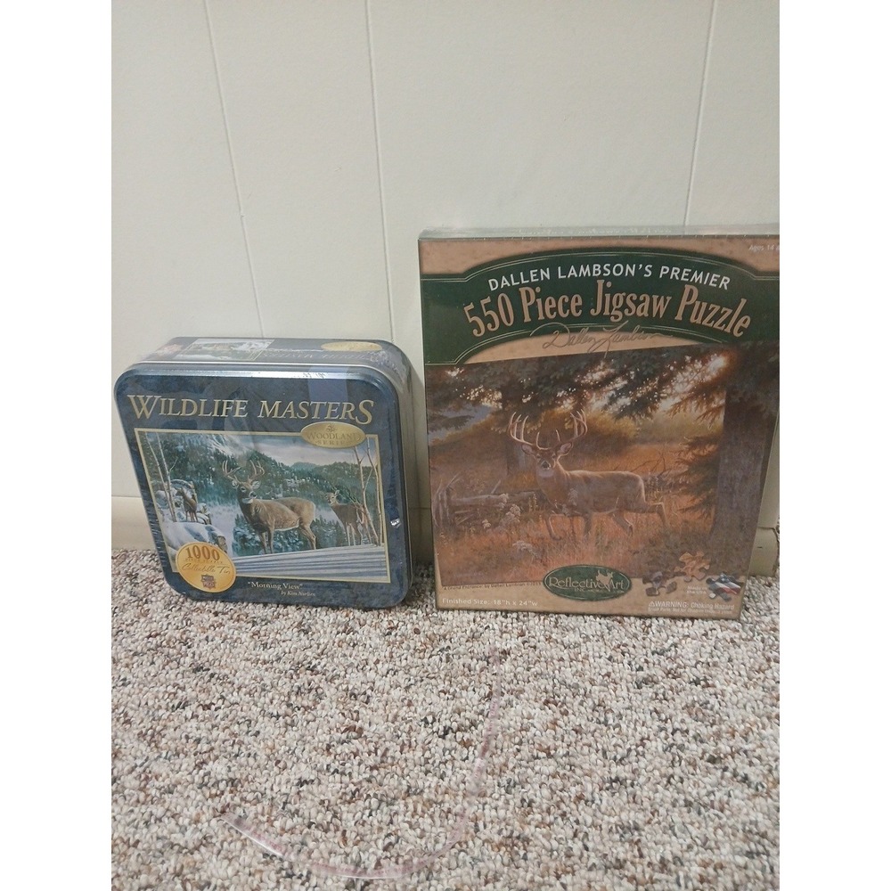 Wildlife Masters Woodland Series Morning View 1000 Piece Puzzle Lot Of 2!! New!!